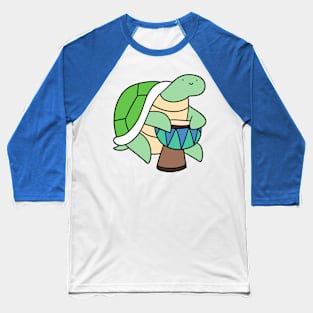 Turtle Playing Djembe Baseball T-Shirt